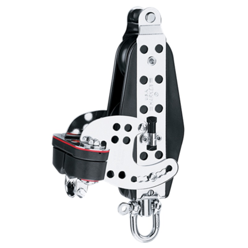Harken 76 mm Fiddle Midrange Hexaratchet Block  Becket, Cam Cleat