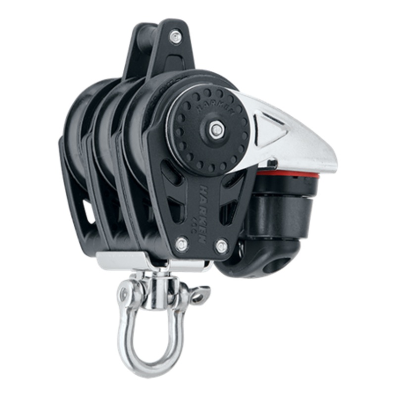 Harken 40 mm Triple Carbo Air Block  Swivel, Becket, Cam Cleat