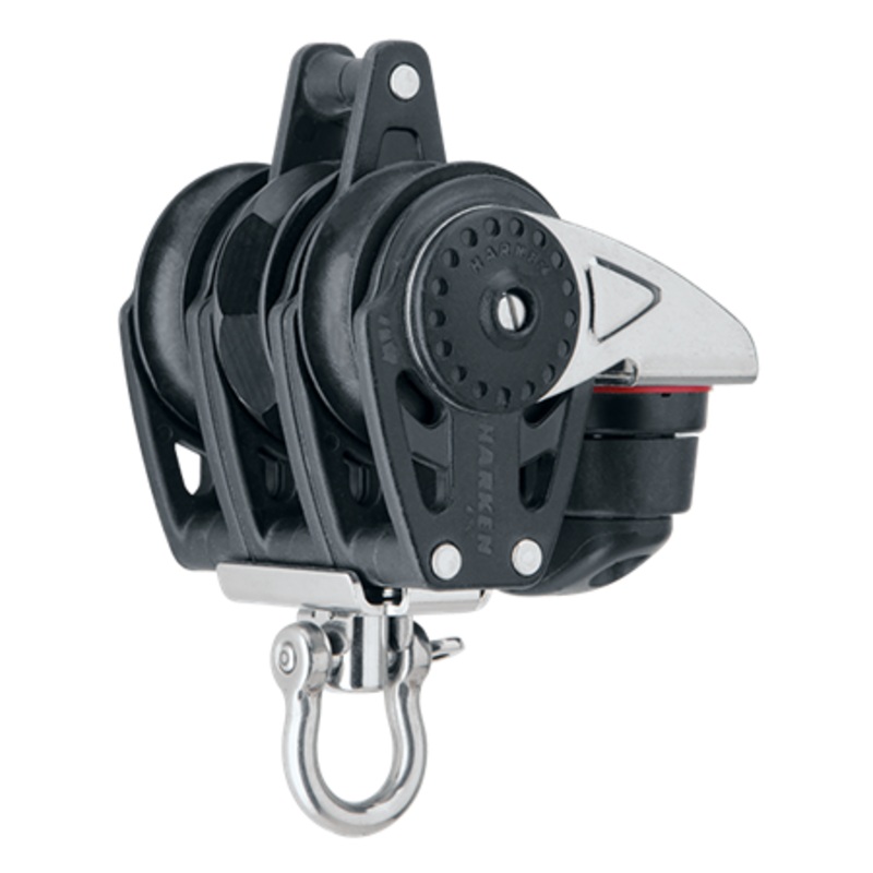 Harken 40 mm Triple Ratchet Carbo Air Block  Swivel, Becket, Cam Cleat