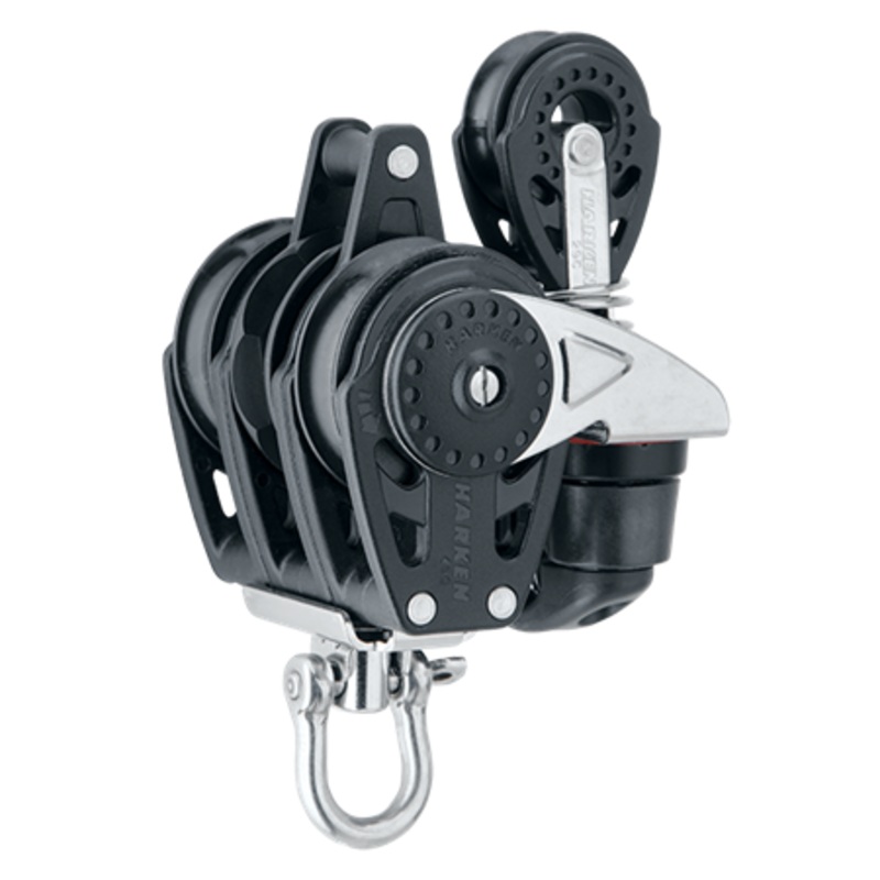 Harken 40 mm Triple Ratchet Carbo Air Block  Swivel, Becket, Cam Cleat, 29mm Block