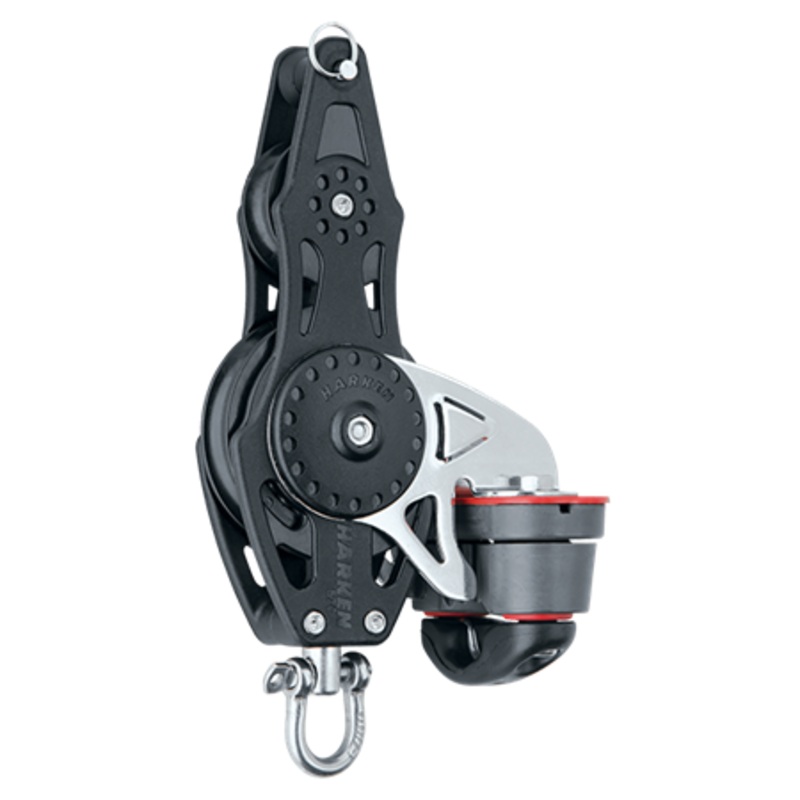 Harken 57 mm Fiddle Carbo Air Block  Swivel, Becket, Cam Cleat