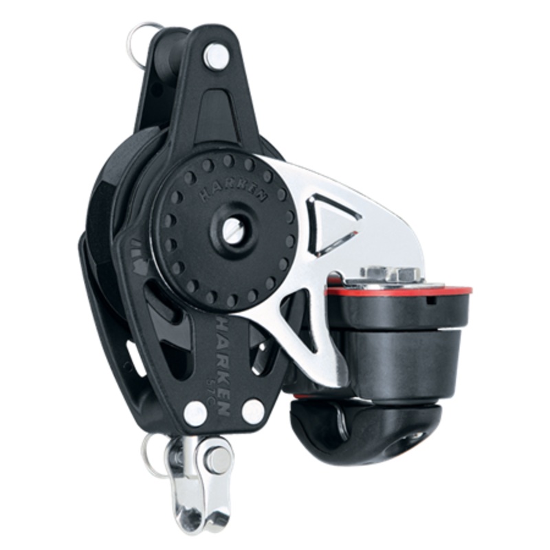 Harken 57 mm Ratchamatic Carbo Air Block  Swivel, Becket, Cam Cleat