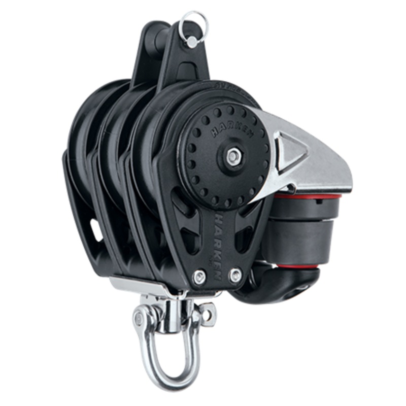 Harken 57 mm Triple Carbo Air Block  Swivel, Becket, Cam Cleat