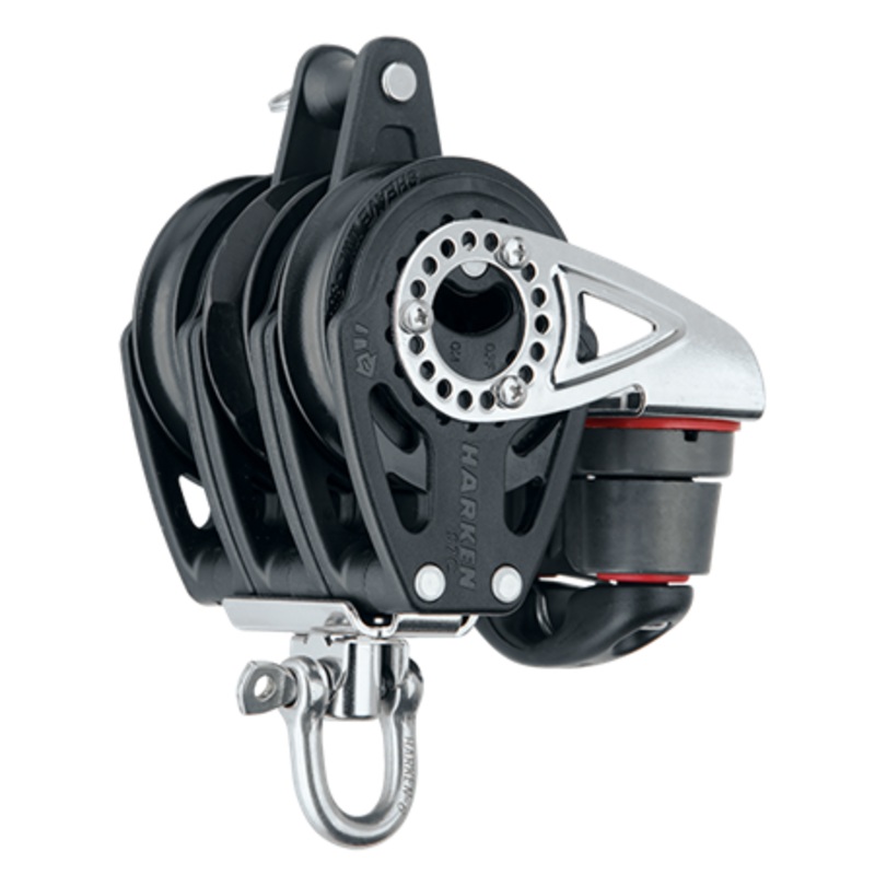 Harken 57 mm Triple Ratchet Carbo Air Block  Swivel, Becket, Cam Cleat