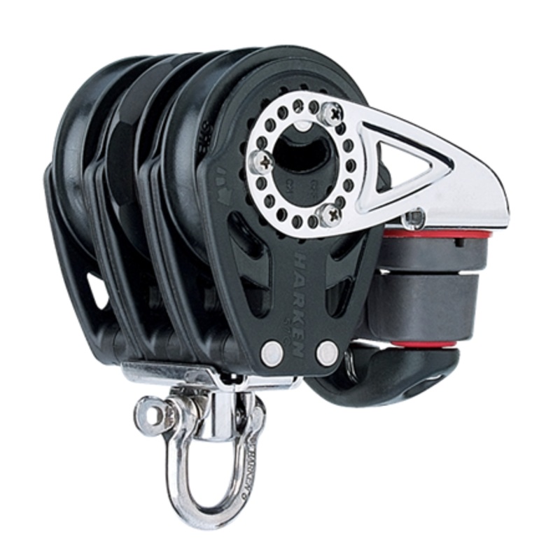 Harken 57 mm Triple Ratchet Carbo Air Block  Swivel, Cam Cleat