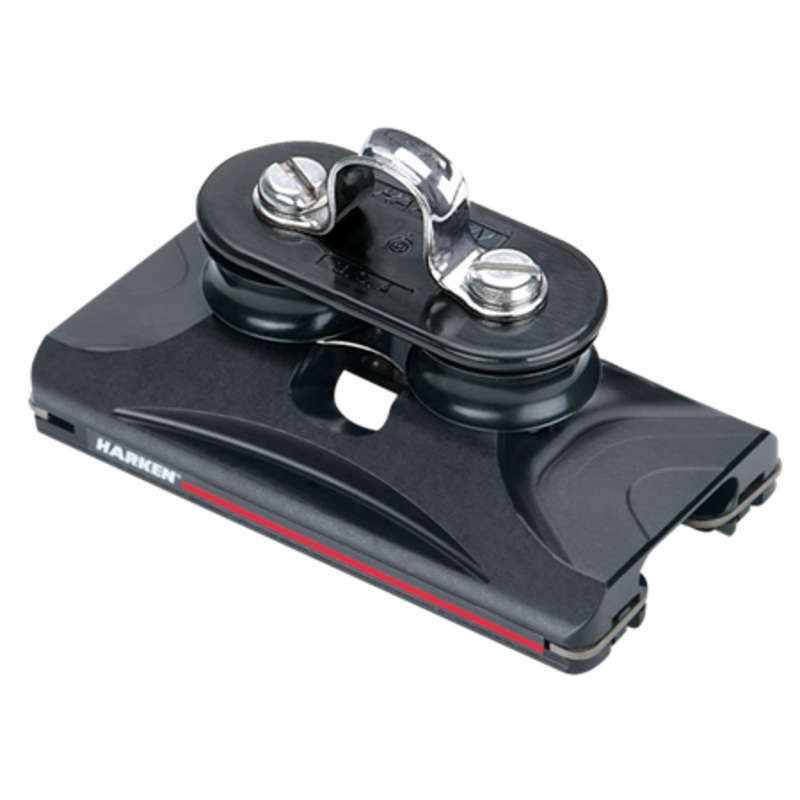 Harken 22 mm High-Load 1250 Small Boat CB Traveler Car  Fixed Sheaves, Eyestrap