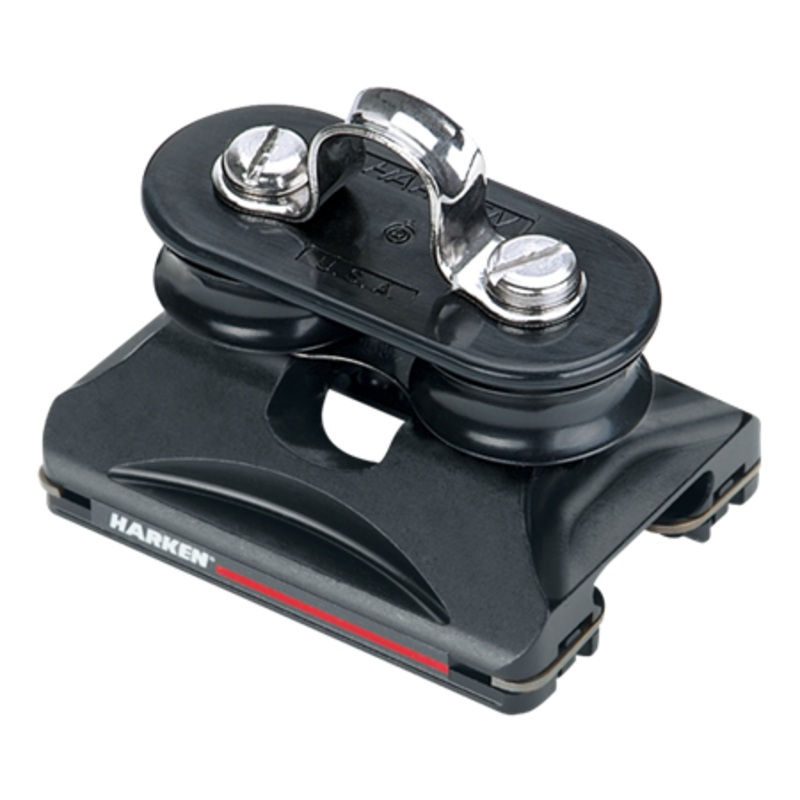 Harken 22 mm Low-Load Small Boat CB Traveler Car  Fixed Sheaves, Eyestrap