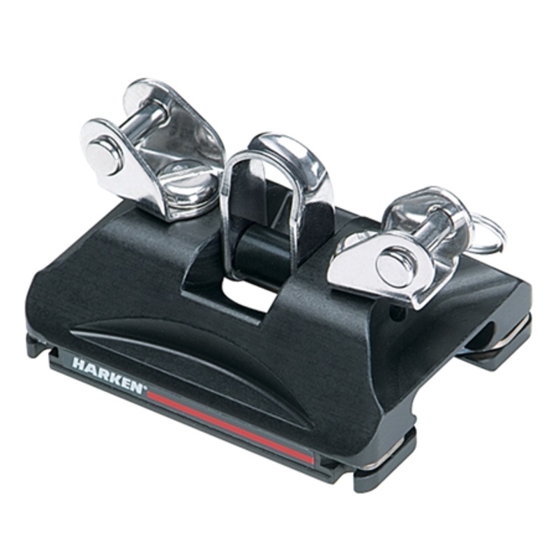 Harken 22 mm Low-Load Small Boat CB Traveler Car  Pivoting Shackle, Control Tangs