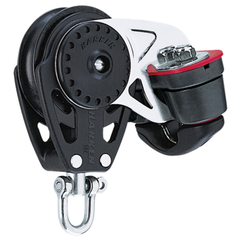 Harken 75 mm Carbo Air Block  Swivel, Cam Cleat