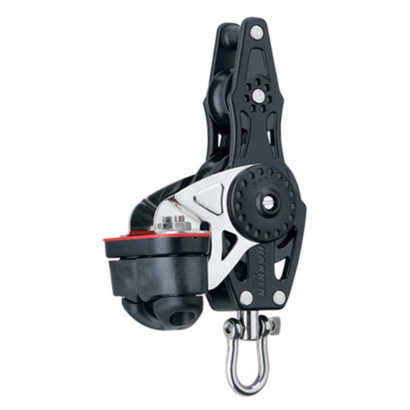 Harken 75 mm Fiddle Carbo Air Block  Swivel, Becket, Cam Cleat