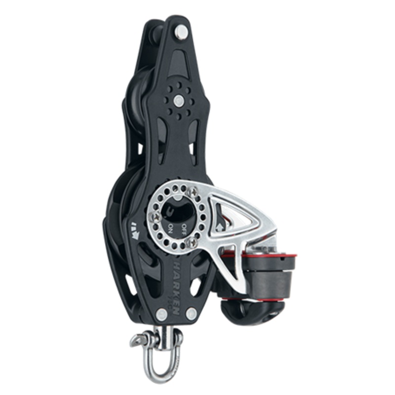 Harken 75 mm Fiddle Ratchet Carbo Air Block  Swivel, Becket, Cam Cleat