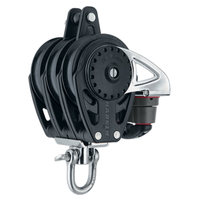 Harken 75 mm Triple Carbo Air Block  Swivel, Becket, Cam Cleat
