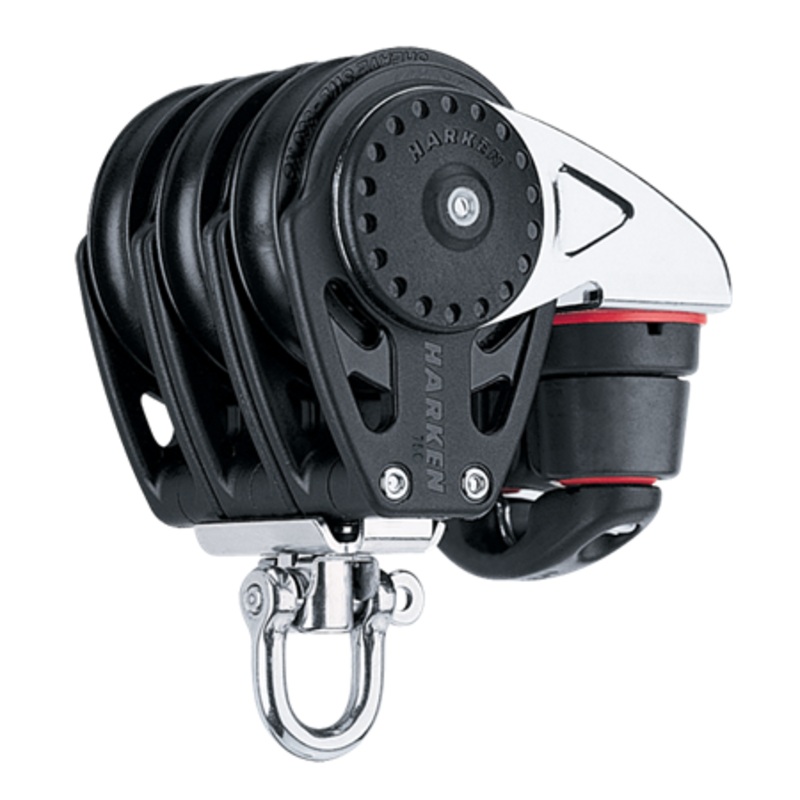 Harken 75 mm Triple Carbo Air Block  Swivel, Cam Cleat