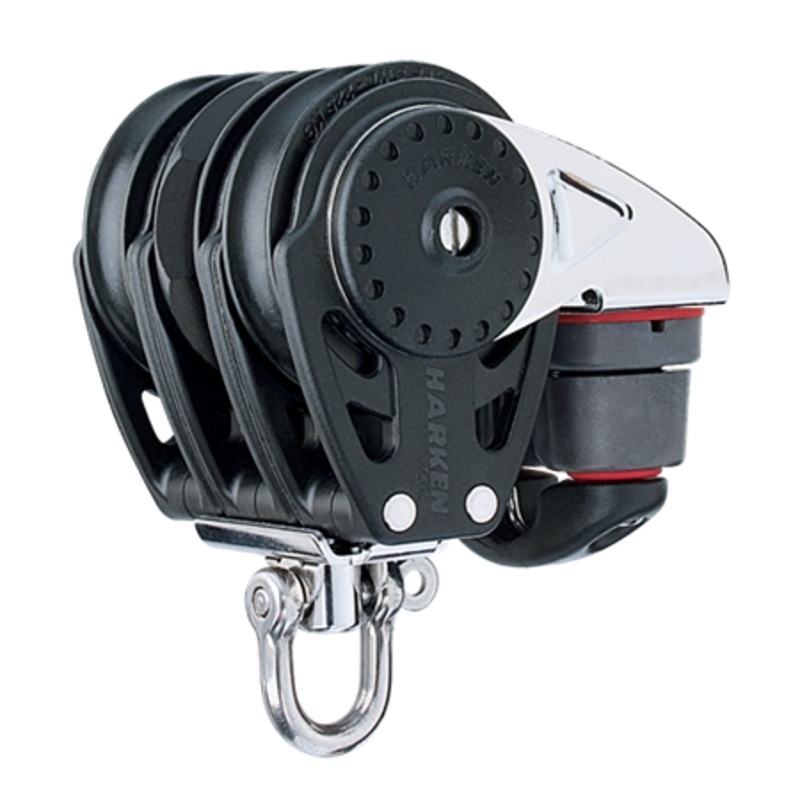 Harken 75 mm Triple Ratchamatic Carbo Air Block  Swivel, Cam Cleat