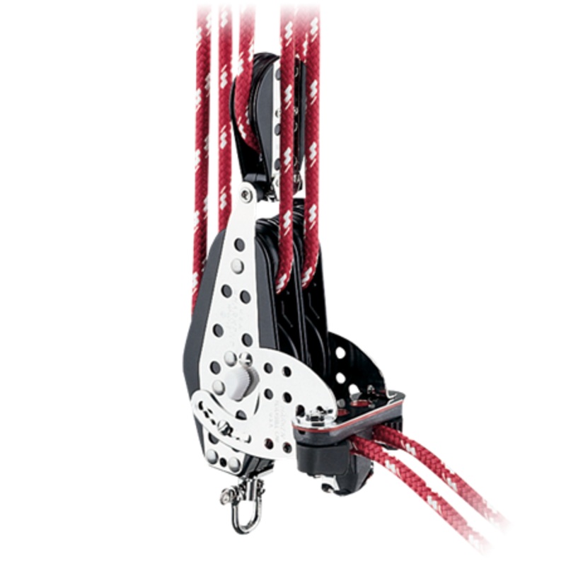 Harken 3.00 Double Fiddle Hexaratchet Two-Speed Mainsheet Small Boat Classic Block  Swivel, Becket, Cam Cleat, Cross Block