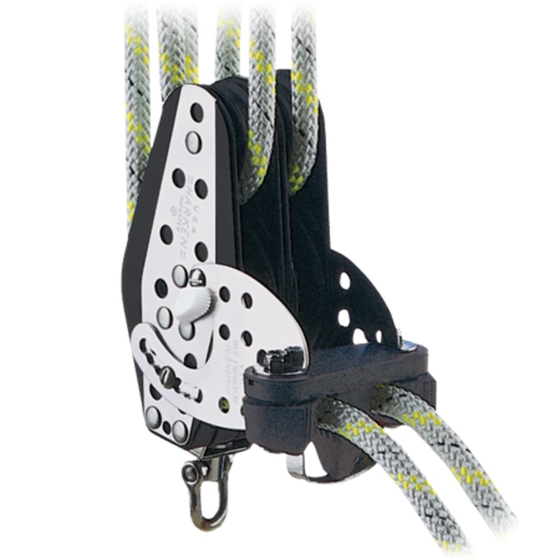 Harken 3.00 Double Fiddle Hexaratchet Two-Speed Mainsheet Small Boat Classic Block  Swivel, Standup Base, Cam Cleat