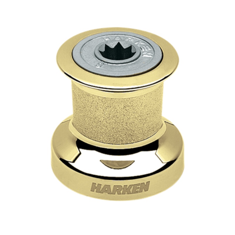 Harken Single Speed Winch w/polished bronze base & drum, alum top