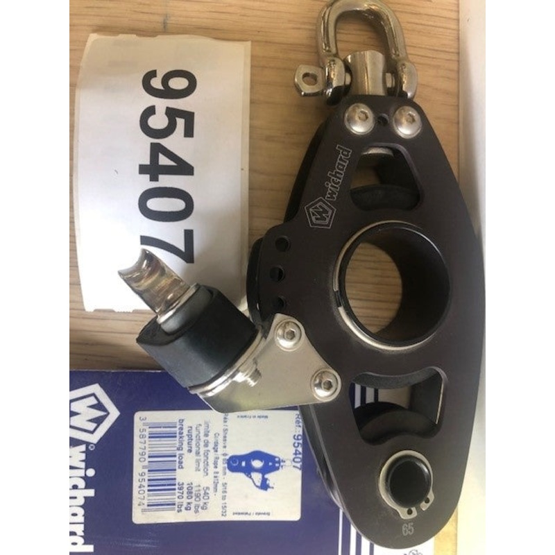 Wichard 65mm Roller block Fiddlecam + cam + swivel shackle #95407