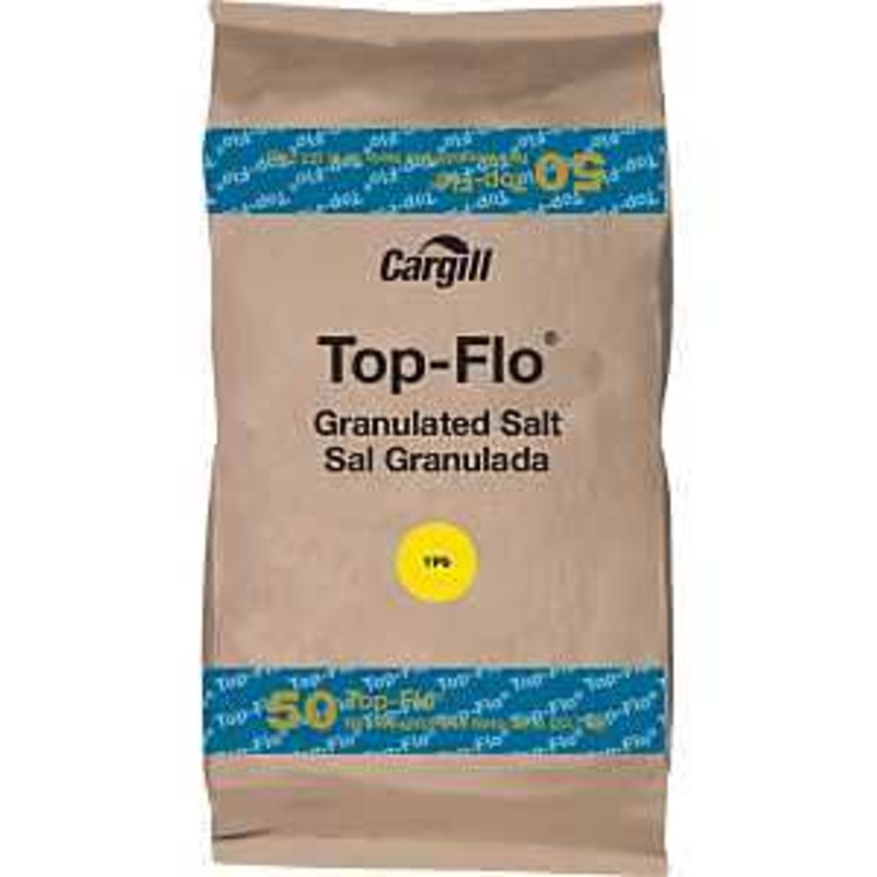 Cargill Top-Flo Series 100012546 Salt, Granular, Plain, 50 lb Bag