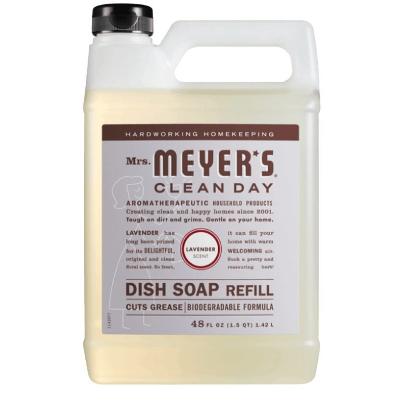 Mrs. Meyer’s Clean Day 11180 Dish Soap Refill, 48 fl-oz, Liquid, Lavender