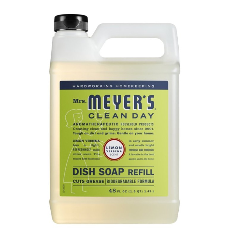 Mrs. Meyer’s Clean Day 11181 Dish Soap Refill, 48 fl-oz, Liquid, Lemon Verbena