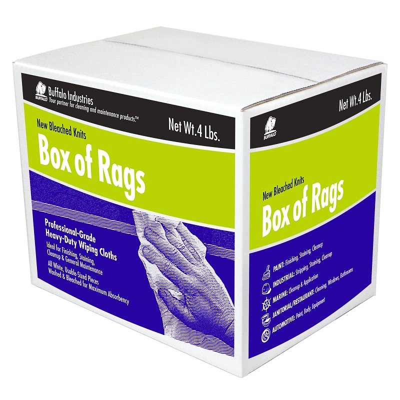 Buffalo 12020 Bleached Knit Rag, Bright White, 4 lb