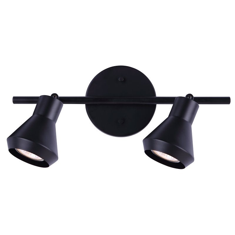 Canarm BYCK IT1020A02BK10 Track Light, 100 W, 2-Lamp, GU10 Lamp, Black Head, Ceiling, Wall Mounting