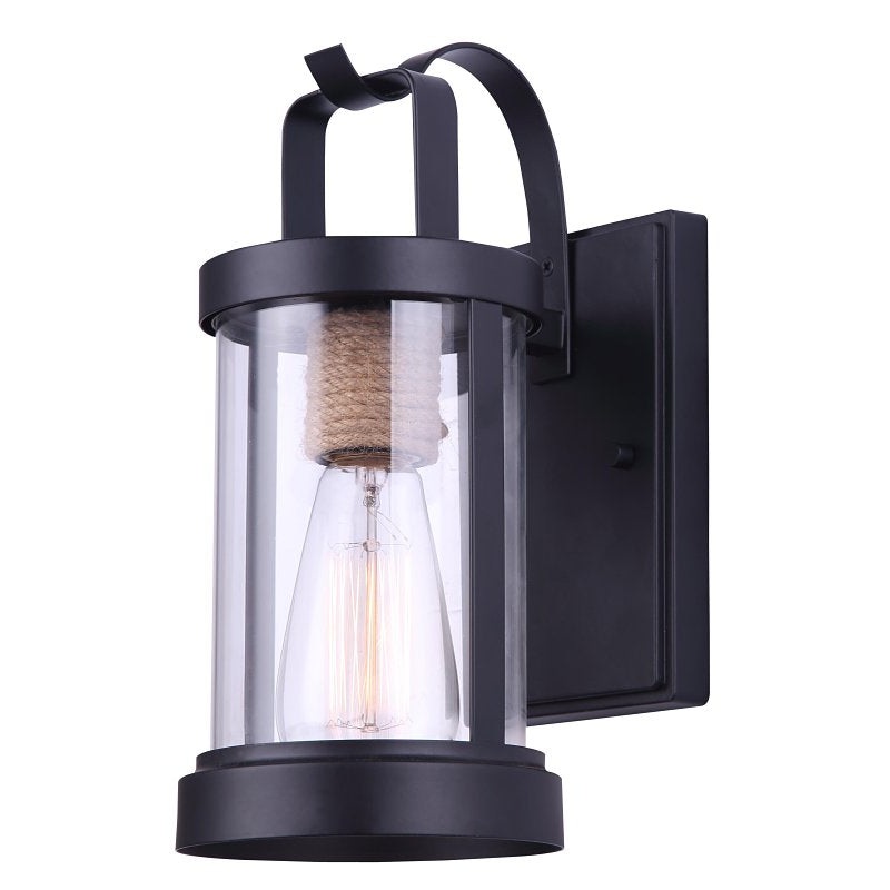 Canarm DELANO IOL457BKR Outdoor Light, 120 V, 60 W, Type A Lamp, Metal Fixture, Black Fixture, Matte Fixture