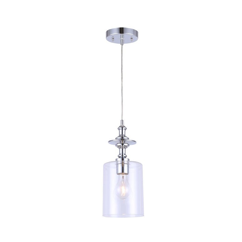 Canarm IPL276B01CH York Pendant, 100 W, 1-Lamp, Steel Fixture, Chrome-Plated Fixture
