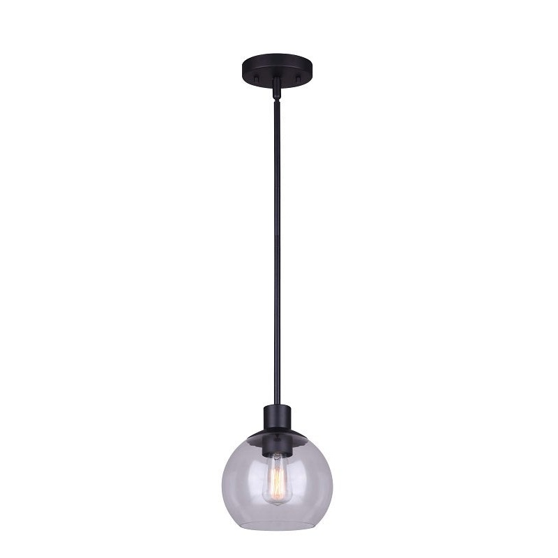 Canarm LANDRY Series IPL560B01BK Pendant Lighting, 1-Lamp, CFL, Incandescent, LED Lamp, Metal Fixture