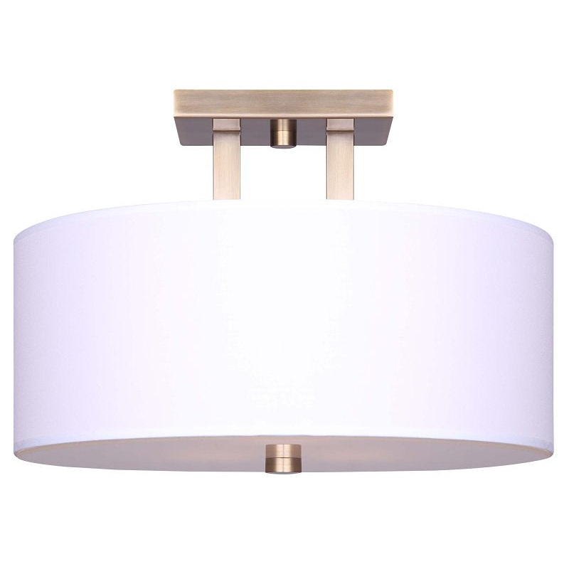 Canarm RIVER ISF578A03GD Semi-Flush Mount Light, 120 V, 180 W, 3-Lamp, Type A Lamp, Steel Fixture, Gold Fixture