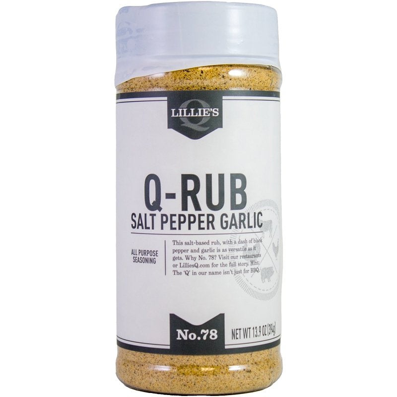 Lillie’s Q LQ00112-C Q-Rub, Garlic, Pepper, Salt, 7.9 oz Jar