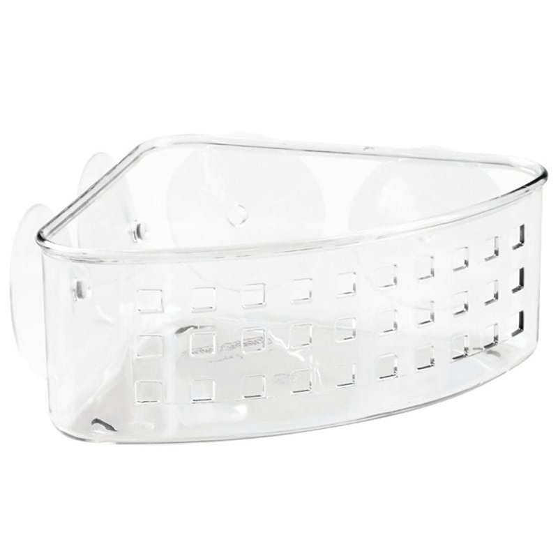 iDESIGN 41900 Corner Basket, 6 lb Capacity, 10.2 in OAW, 4.3 in OAD, 5.2 in OAH, Plastic, Clear