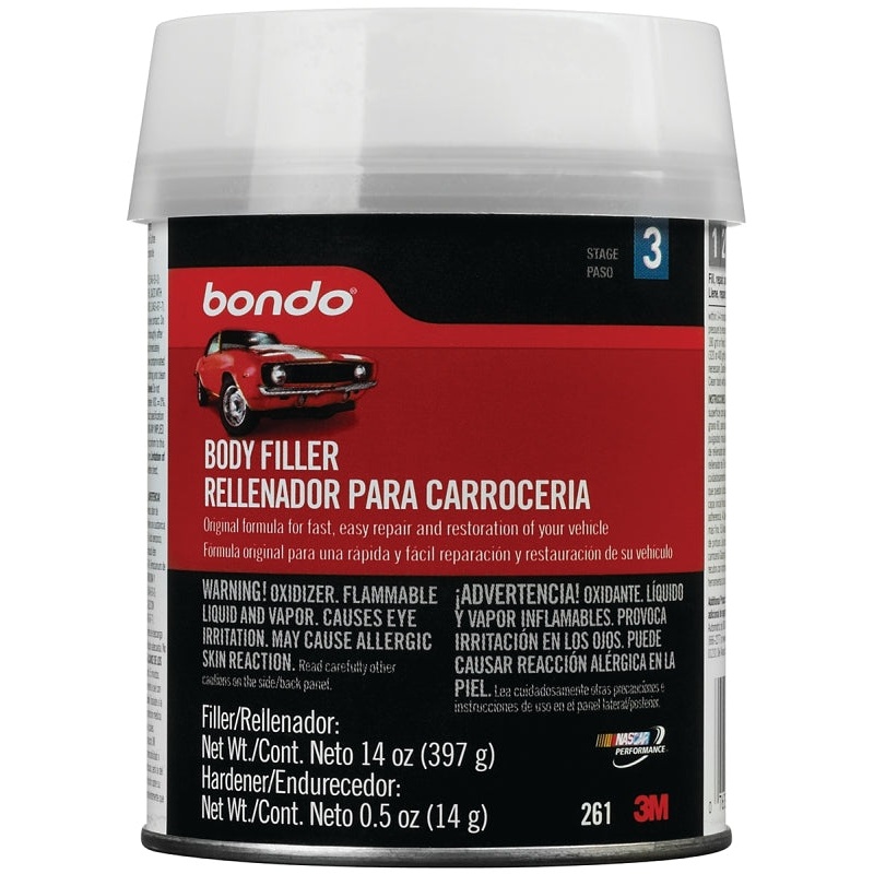 Bondo 261C Body Filler, 1 pt Can, Paste, Pungent Organic