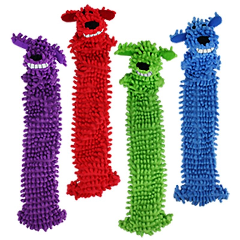 Boss Pet MP27483 Dog Toy, 12 in, Floppy Lightweight Loofa Dog, Assorted