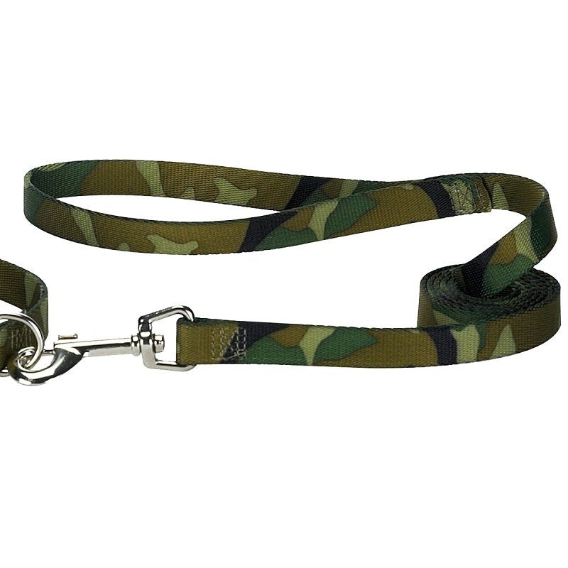 Casual Canine ZA6751 44 43 Camo Dog Leash Lead, 4 ft L, 5/8 in W, Nylon Line, Green, Fastening Method: Swivel Snap