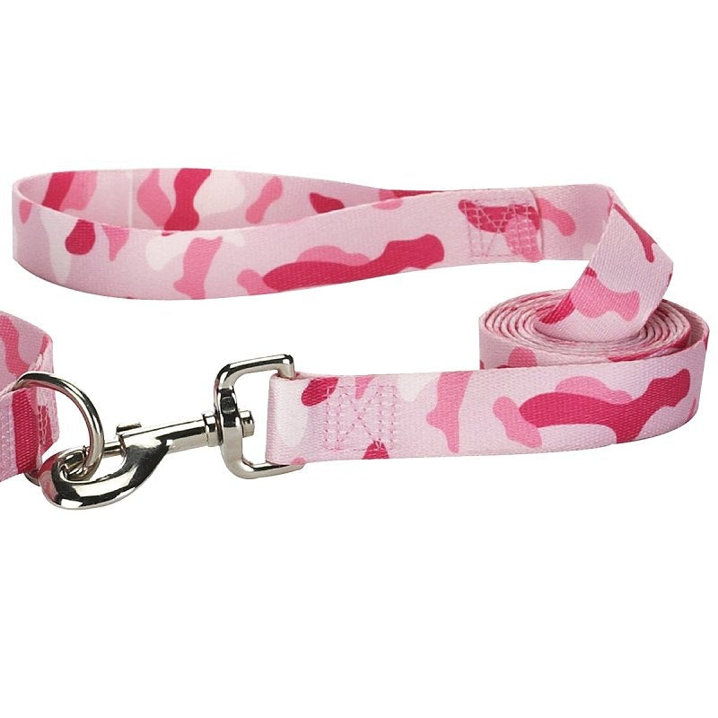 Casual Canine ZA6751 66 75 Camo Dog Leash Lead, 6 ft L, 1 in W, Nylon Line, Pink, Fastening Method: Swivel Snap
