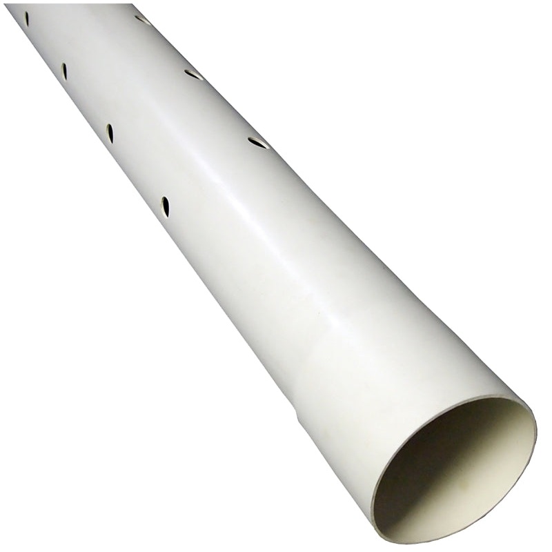 Charlotte Pipe PVC 30040P 0600 Pipe, 4 in, 10 ft L, PVC DWV, White