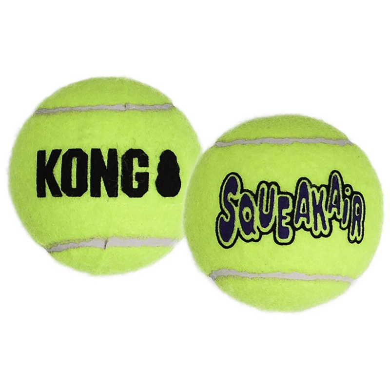 Kong SqueakAir AST1 Dog Toy, Squeaker, L, Ball, Yellow, 10.8 in H x 4.3 in W x 3.3 in D