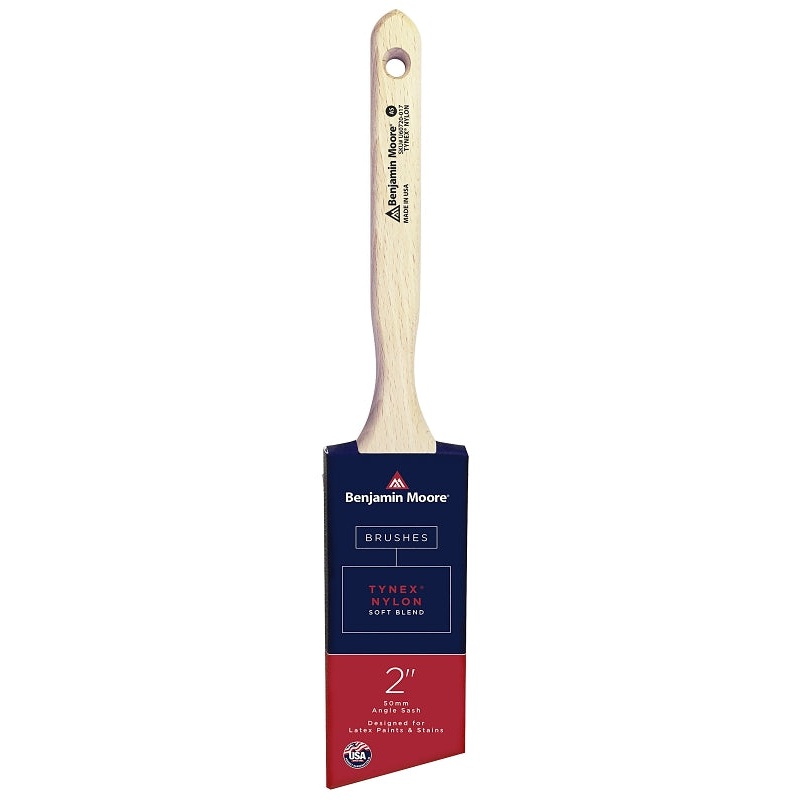 Benjamin Moore U60720-017 Paint Brush, Soft Brush, 2-11/16 in L Bristle, Nylon/Tynex Bristle, Angle Sash Handle