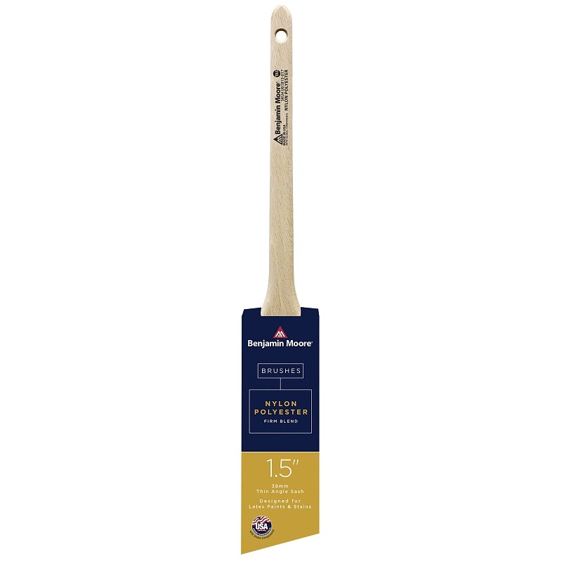 Benjamin Moore U61815-017 Paint Brush, Wood Handle, Firm Brush, 2-3/16 in L Bristle, Nylon/Polyester Bristle, 1 EA