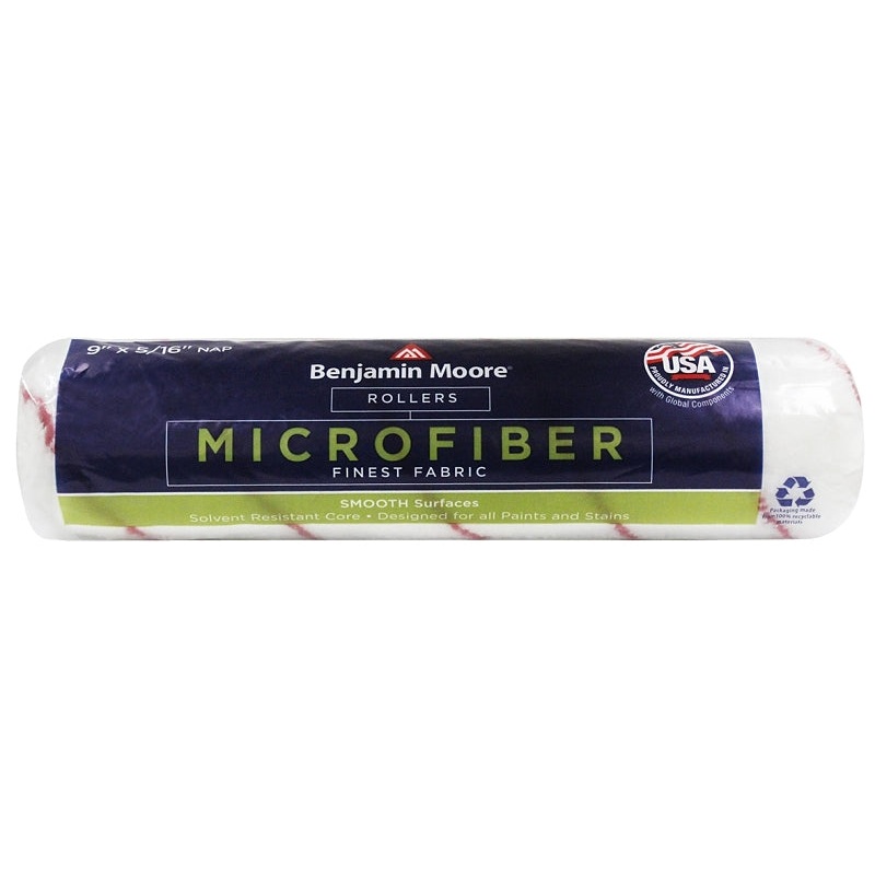 Benjamin Moore U65900-018 Roller Cover, 5/16 in Thick Nap, 9 in L, Microfiber Cover