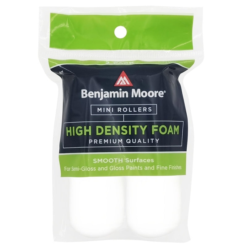 Benjamin Moore U66400-018 High-Density Mini Roller Cover, 4 in L, Foam Cover, White