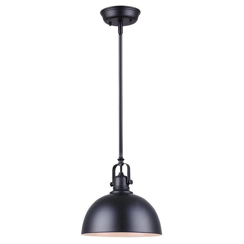 Canarm POLO Series IPL222B01BK Pendant Light, 100 W, 1-Lamp, Matte Black Fixture