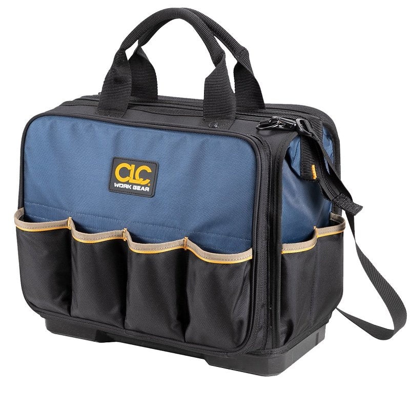 CLC TOOL WORKS PB1543 Molded-Base Technician’s Tool Bag, 17 in W, 10 in D, 15 in H, 54-Pocket, Polyester