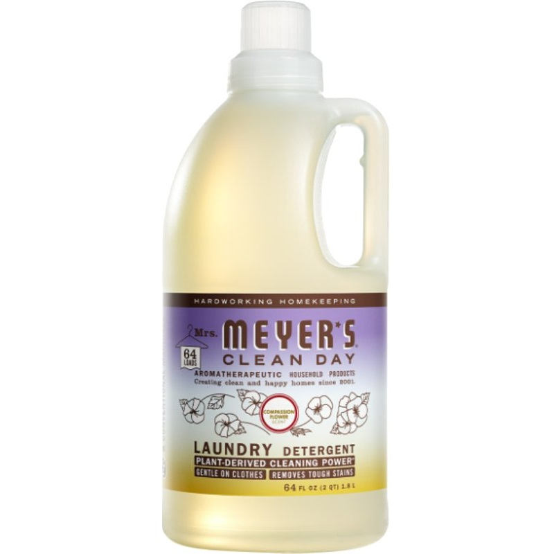 Mrs. Meyer’s Clean Day 11928 Laundry Detergent, 64 fl-oz Bottle, Liquid, Compassion Flower