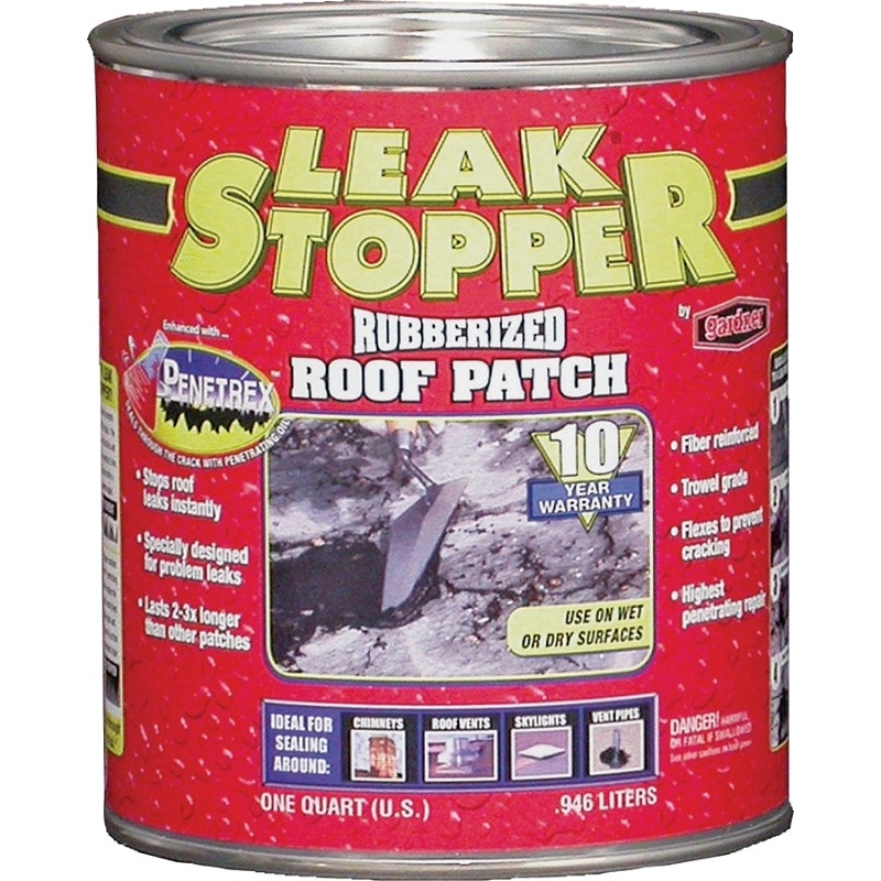Gardner 0318-GA Roof Patch, Black, Liquid, 1 qt