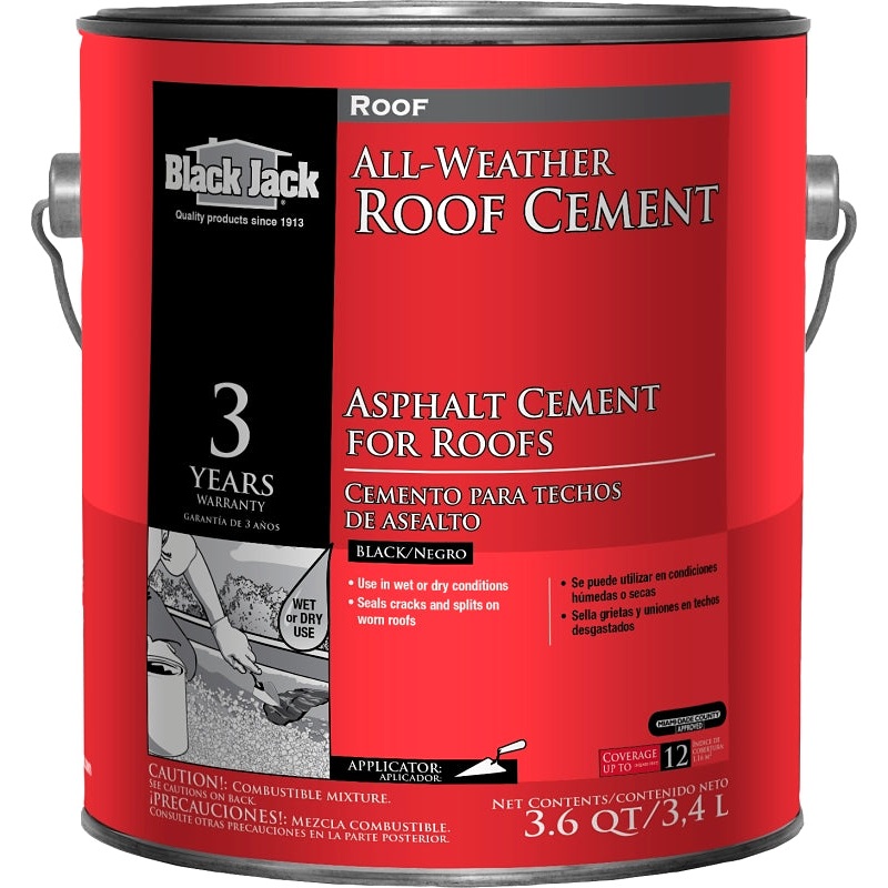 Gardner WET-R-DRI Series 0371-GA Roof Patch, Black, Liquid, 1 gal