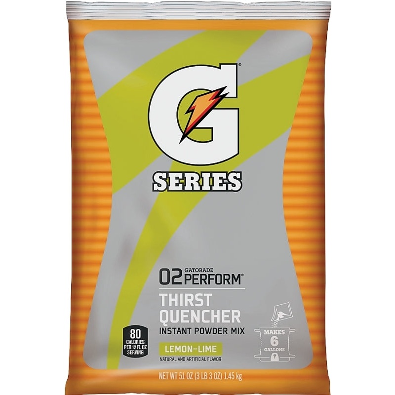 Gatorade 03967 Thirst Quencher Instant Powder Sports Drink Mix, Powder, Lemon-Lime Flavor, 51 oz Pack