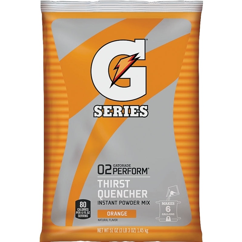 Gatorade 03968 Thirst Quencher Instant Powder Sports Drink Mix, Powder, Orange Flavor, 51 oz Pack